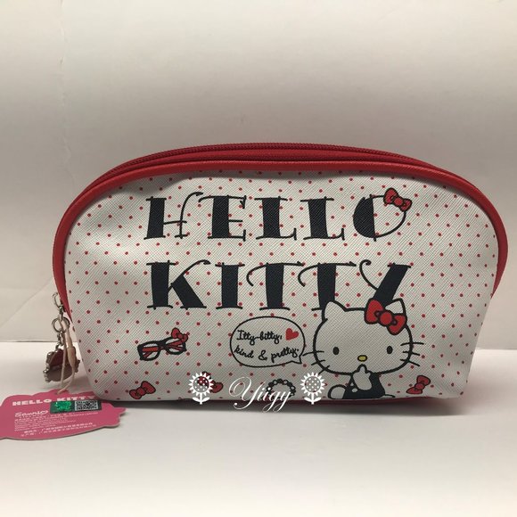 🍀 Hello Kitty 🍀 Cosmetic Makeup Travel Toiletry Bag Case NEW 🍀 - Picture 1 of 6